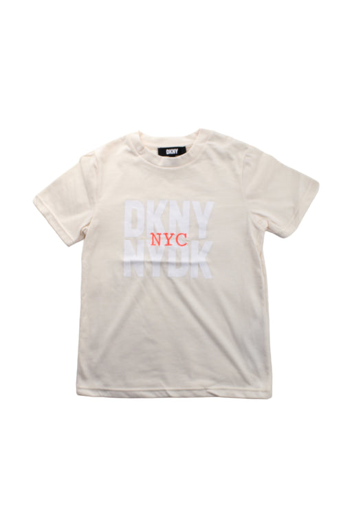 A White Short Sleeve T Shirts from DKNY in size 6T for boy. (Front View)