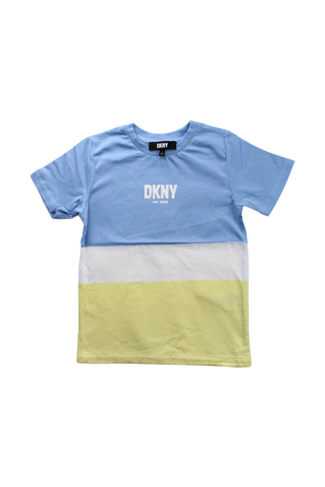 A Blue Short Sleeve T Shirts from DKNY in size 5T for boy. (Front View)