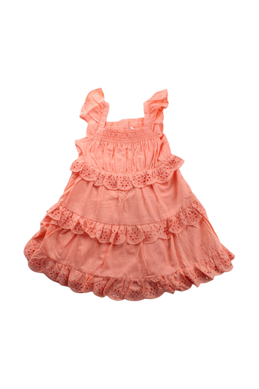 A Peach Sleeveless Dresses from Janie & Jack in size 2T for girl. (Front View)