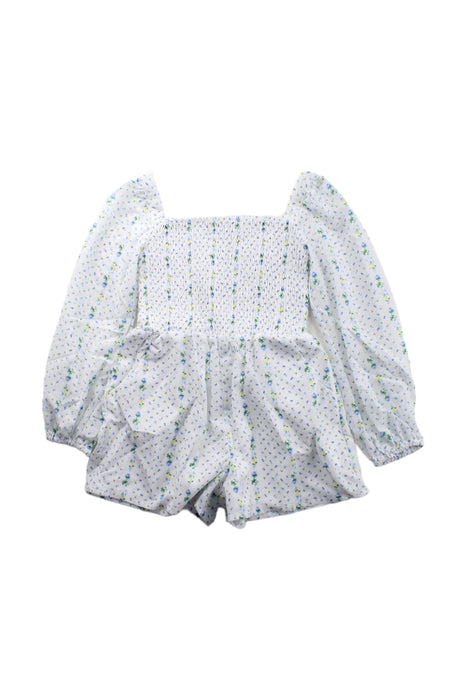 A White Long Sleeve Rompers from Janie & Jack in size 4T for girl. (Front View)