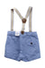 A Blue Overall Shorts from Mayoral in size 6-12M for boy. (Back View)