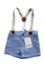 A Blue Overall Shorts from Mayoral in size 6-12M for boy. (Front View)