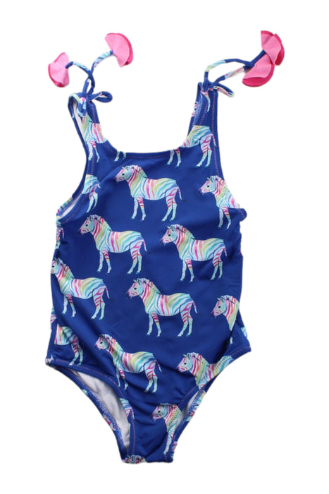 A Blue Swimsuits from Hatley in size 5T for girl. (Front View)