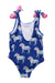 A Blue Swimsuits from Hatley in size 5T for girl. (Back View)