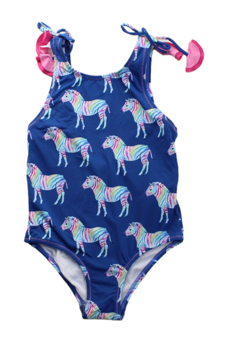 A Blue Swimsuits from Hatley in size 5T for girl. (Front View)