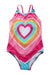 A Pink Swimsuits from Hatley in size 5T for girl. (Front View)