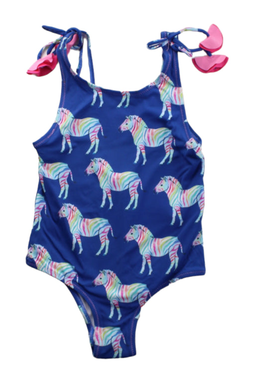 A Blue Swimsuits from Hatley in size 5T for girl. (Front View)