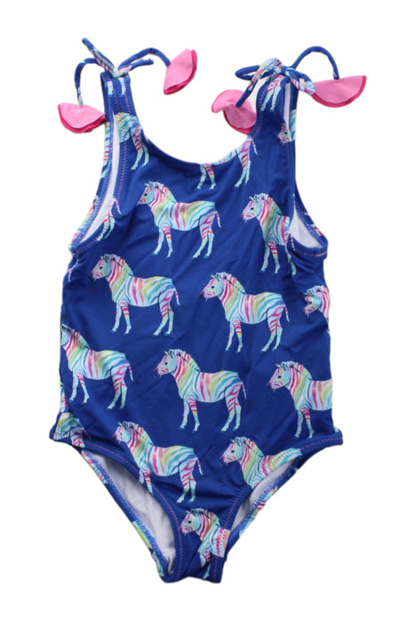 A Blue Swimsuits from Hatley in size 5T for girl. (Front View)