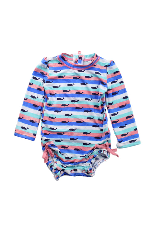 A Blue Swimsuits from Hatley in size 6-12M for girl. (Front View)