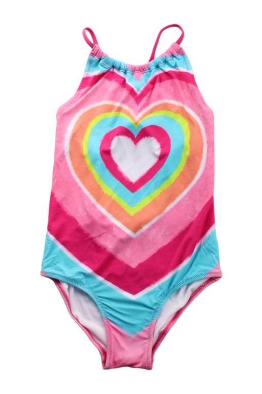 A Pink Swimsuits from Hatley in size 7Y for girl. (Front View)