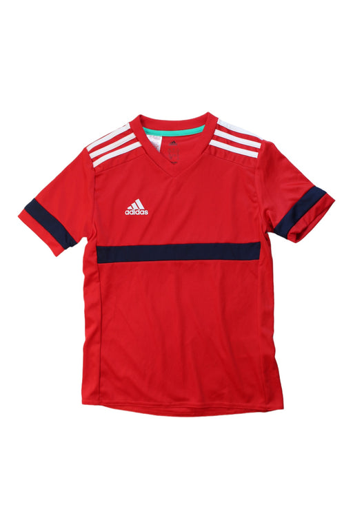 A Red Short Sleeve T Shirts from Adidas in size 9Y for boy. (Front View)