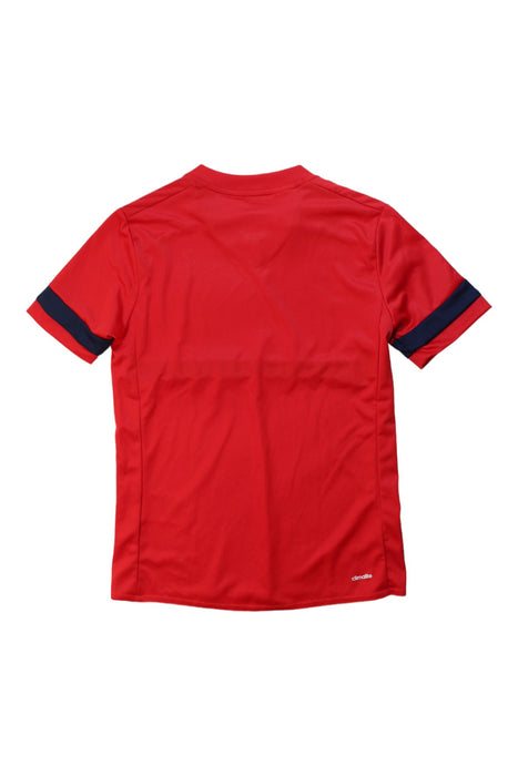 A Red Short Sleeve T Shirts from Adidas in size 9Y for boy. (Back View)