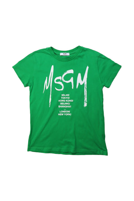 A Green Short Sleeve T Shirts from MSGM in size 10Y for boy. (Front View)