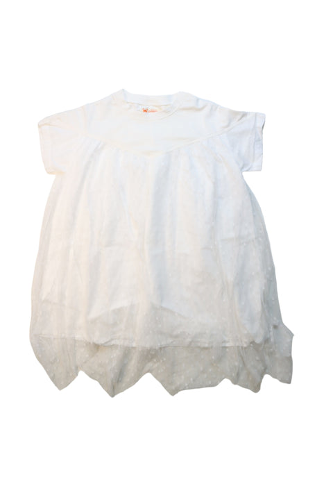 A White Short Sleeve Dresses from As Know As Ponpoko in size 7Y for girl. (Front View)