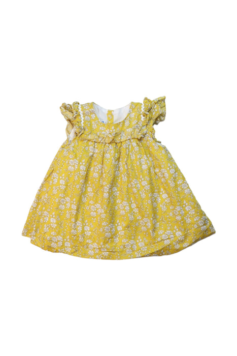 A Yellow Sleeveless Dresses from Jacadi in size 3-6M for girl. (Front View)