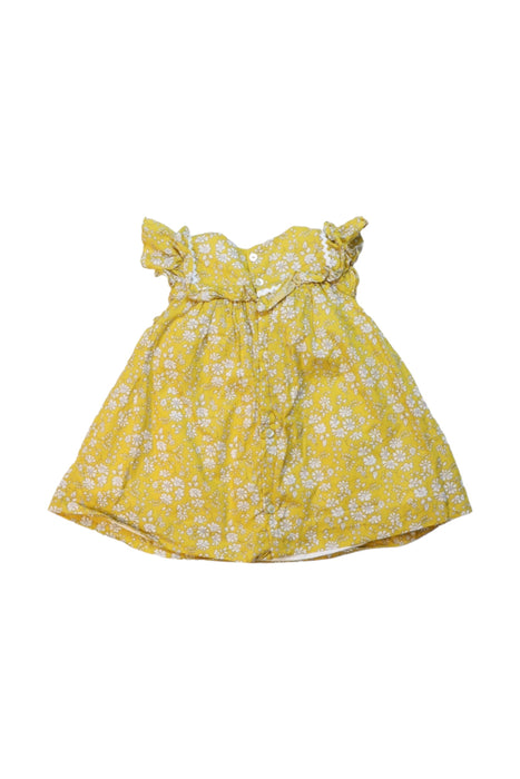 A Yellow Sleeveless Dresses from Jacadi in size 3-6M for girl. (Back View)