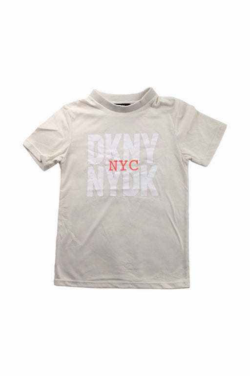 A Beige Short Sleeve T Shirts from DKNY in size 8Y for boy. (Front View)