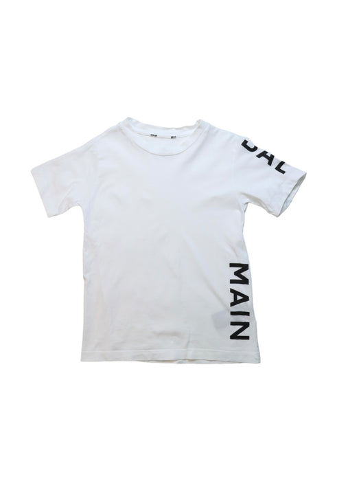 A White Short Sleeve T Shirts from Balmain in size 6T for boy. (Front View)