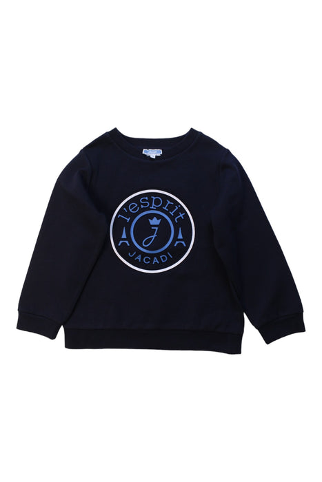 A Blue Crewneck Sweatshirts from Jacadi in size 6T for boy. (Front View)