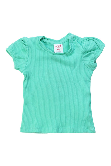 A Teal Short Sleeve Tops from Seed in size 3-6M for girl. (Front View)