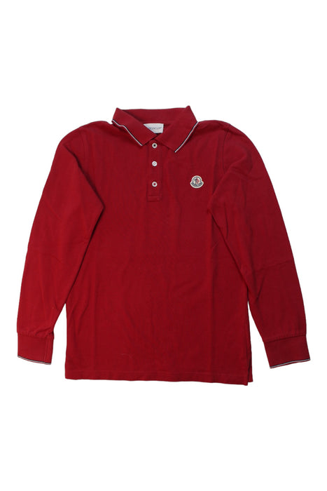 A Red Long Sleeve Polos from Moncler in size 10Y for boy. (Front View)