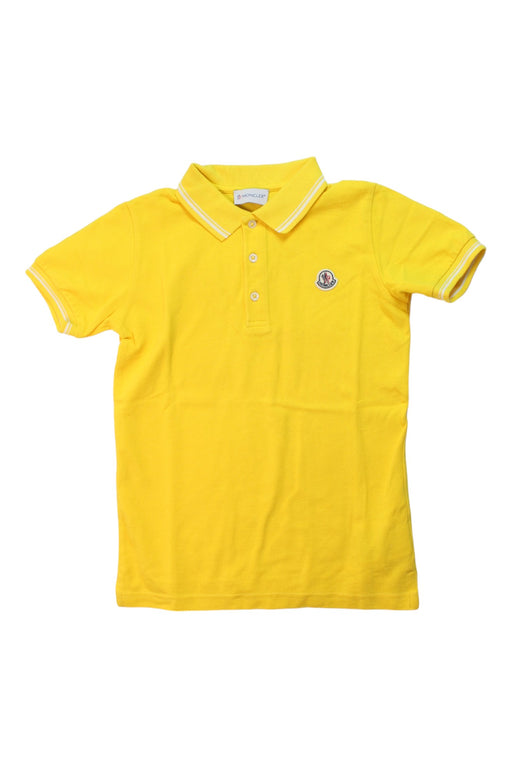 A Yellow Short Sleeve Polos from Moncler in size 8Y for boy. (Front View)