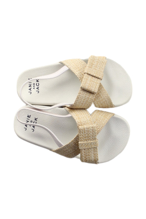 A Beige Sandals from Janie & Jack in size 3T for girl. (Front View)