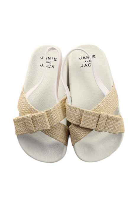 A Beige Sandals from Janie & Jack in size 3T for girl. (Back View)