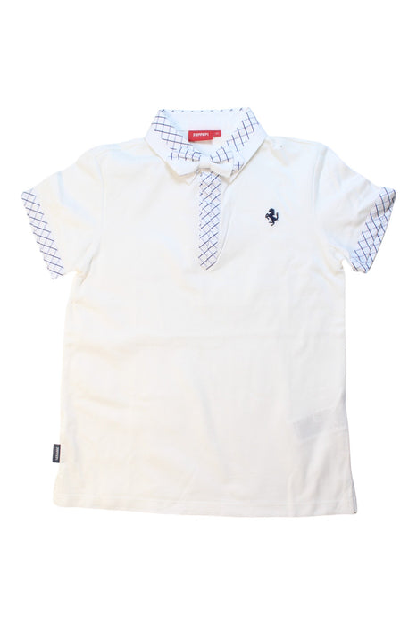 A White Short Sleeve Polos from Ferrari in size 8Y for boy. (Front View)