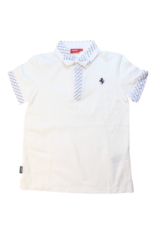 A White Short Sleeve Polos from Ferrari in size 8Y for boy. (Front View)