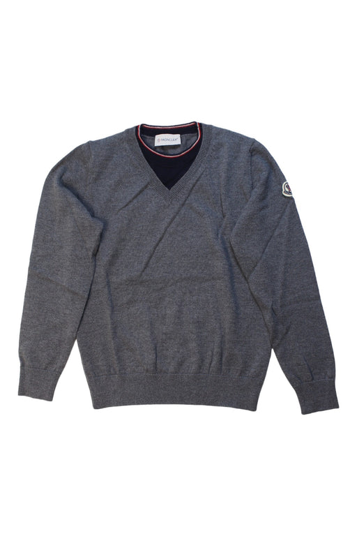 A Grey Knit Sweaters from Moncler in size 6T for boy. (Front View)