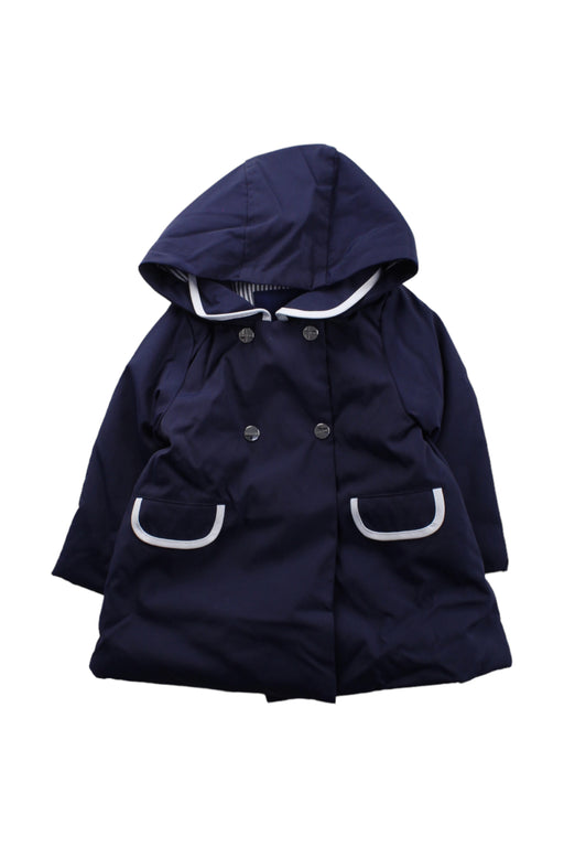 A Blue Coats from Jacadi in size 12-18M for girl. (Front View)