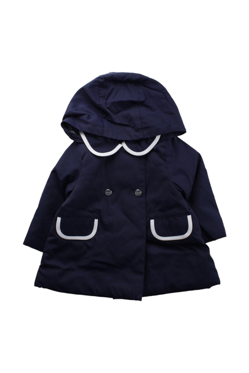 A Blue Coats from Jacadi in size 6-12M for girl. (Front View)