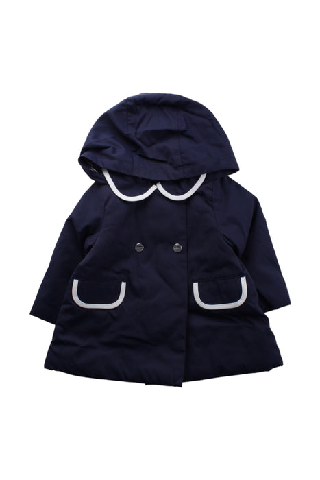A Blue Coats from Jacadi in size 6-12M for girl. (Front View)