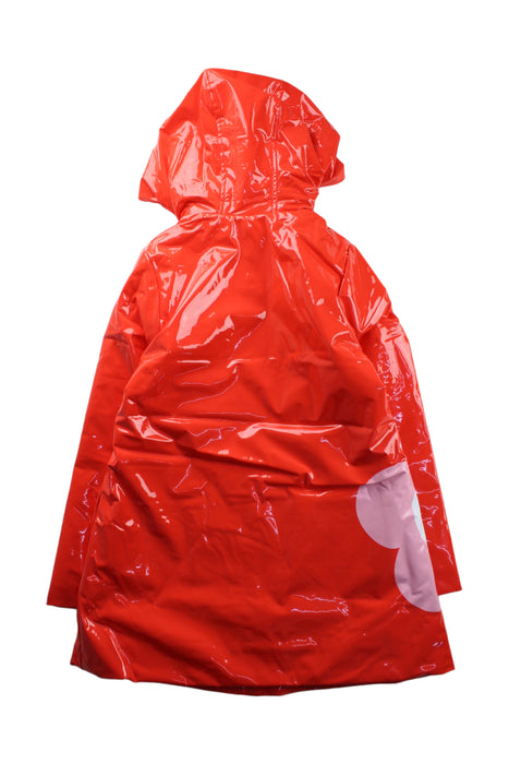 A Red Rain Jackets from Jacadi in size 10Y for girl. (Back View)