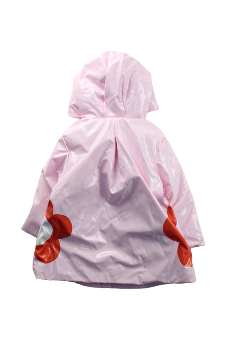 A Pink Rain Jackets from Jacadi in size 3T for girl. (Back View)