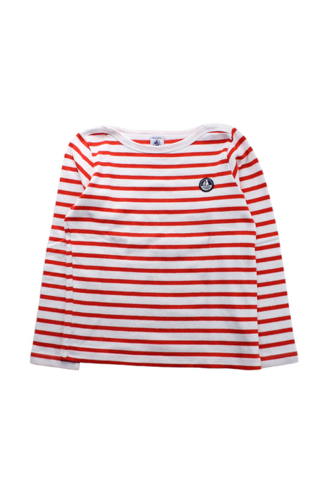 A Red Long Sleeve T Shirts from Petit Bateau in size 8Y for girl. (Front View)