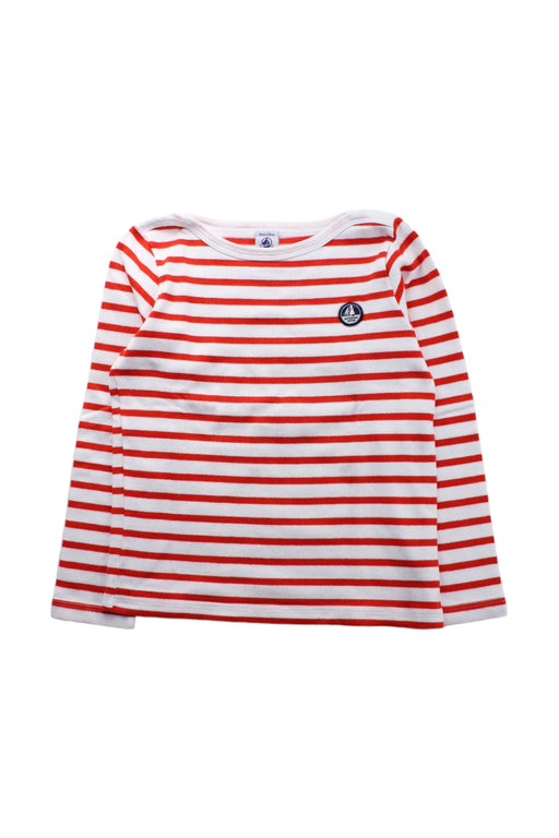 A Red Long Sleeve T Shirts from Petit Bateau in size 8Y for girl. (Front View)