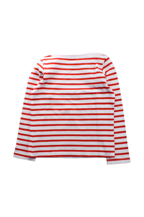 A Red Long Sleeve T Shirts from Petit Bateau in size 8Y for girl. (Back View)