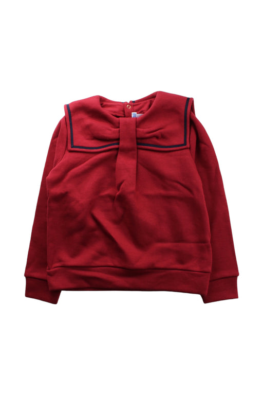 A Red Buttoned Sweatshirts from Jacadi in size 8Y for girl. (Front View)