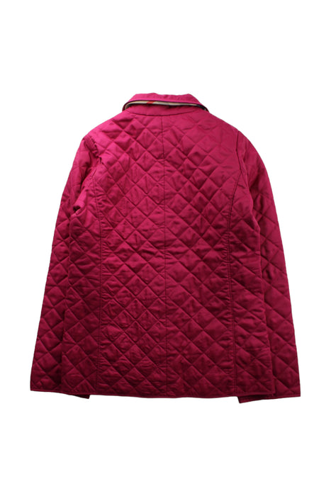 A Pink Puffer/Quilted Jackets from Burberry in size 12Y for girl. (Back View)