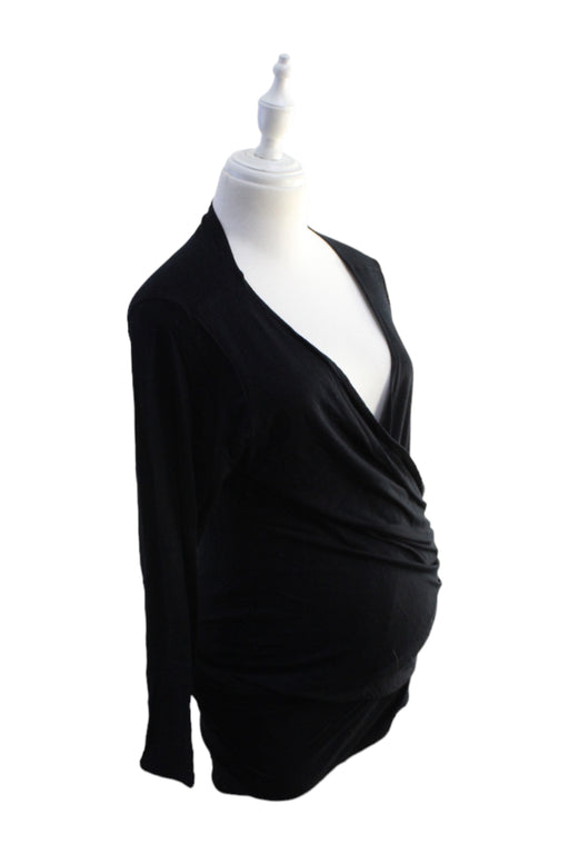 A Black Long Sleeve Tops from Isabella Oliver in size L for maternity. (Front View)