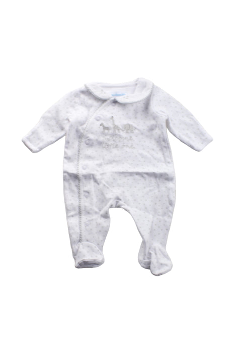 A Grey Onesies from Jojo Maman Bébé in size 0-3M for boy. (Front View)