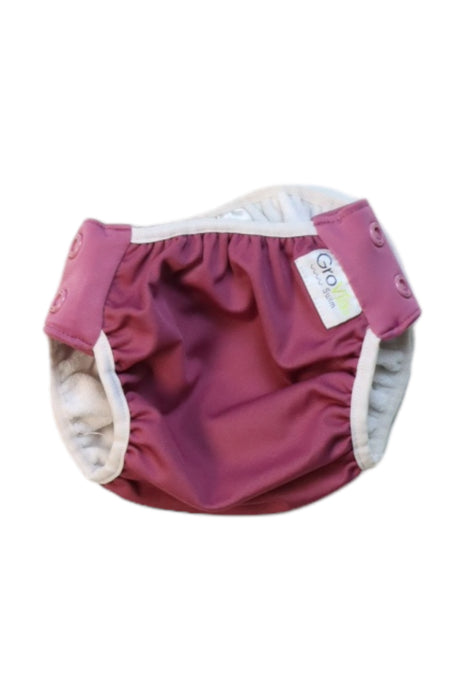 A Burgundy Swim Diapers from GroVia in size O/S for girl. (Front View)