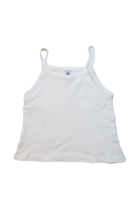 A White Sleeveless Tops from Petit Bateau in size 3T for girl. (Front View)