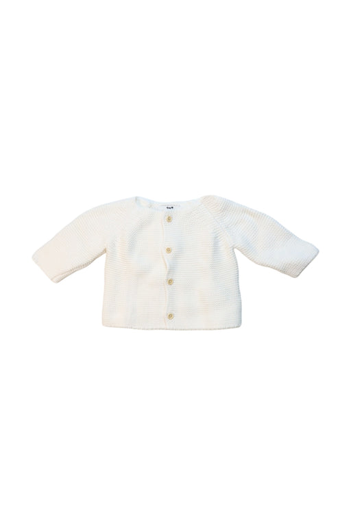 A White Cardigans from Cyrillus in size 0-3M for girl. (Front View)