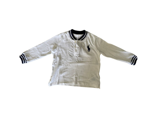 A White Long Sleeve Polos from Ralph Lauren in size 18-24M for boy. (Front View)