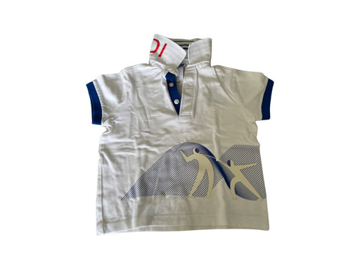 A White Short Sleeve Polos from Jacadi in size 3T for boy. (Front View)