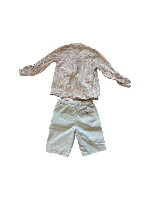 A Beige Shorts Sets from Newbie in size 5T for boy. (Back View)