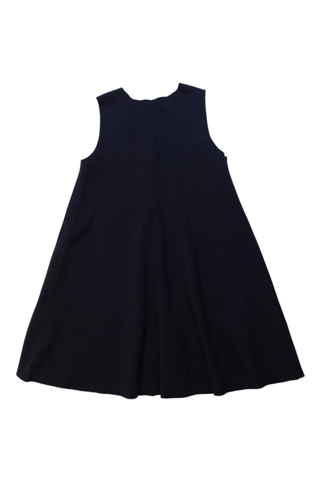 A Blue Sleeveless Dresses from Il Gufo in size 8Y for girl. (Back View)